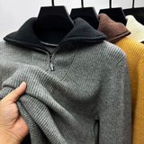 Męski sweter z półzamkiem – Dziany sweter z wysokim kołnierzem