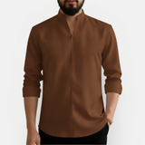 Męska koszula Slim Fit z dekoltem V – Niegniecąca się i nowoczesna