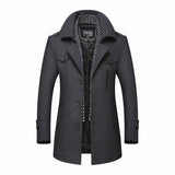 Klasyczna męska zimowa kurtka z odpinanym kołnierzem i slim fit