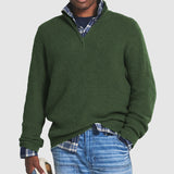 Męski Sweter Kaszmirowy Business Casual z Zamkiem