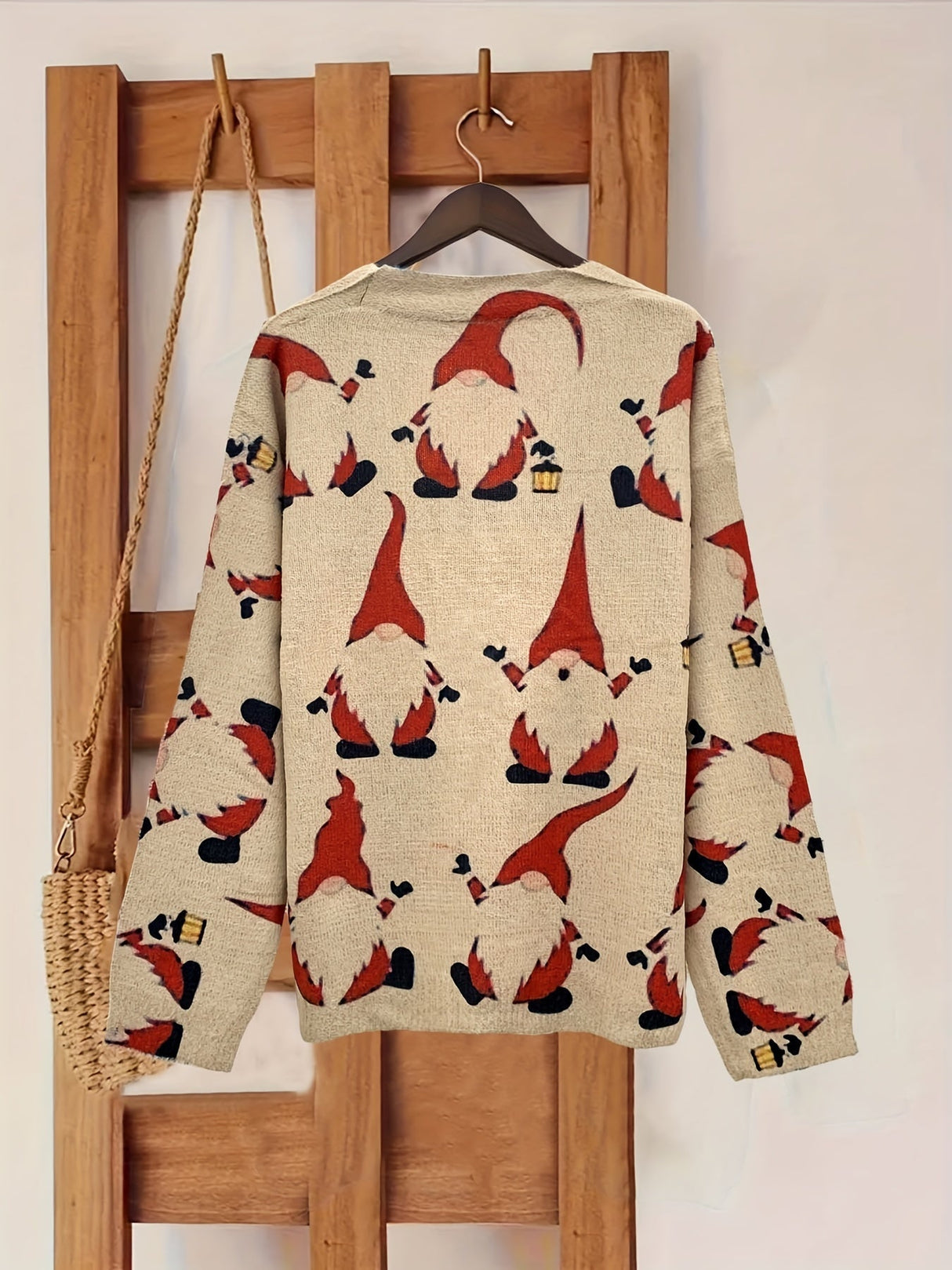 Świąteczny kardigan z reniferami – damski zimowy sweter z świątecznym motywem