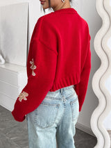 Gingerbread Sweter Świąteczny dla Kobiet – Ciepły Zimowy Kardigan