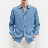 Męska lniana koszula z długim rękawem – casualowa i elegancka