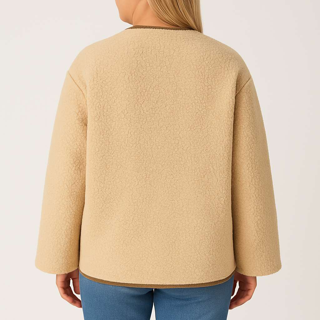 Damska bluza polarowa z zapięciem na guziki jesień zima