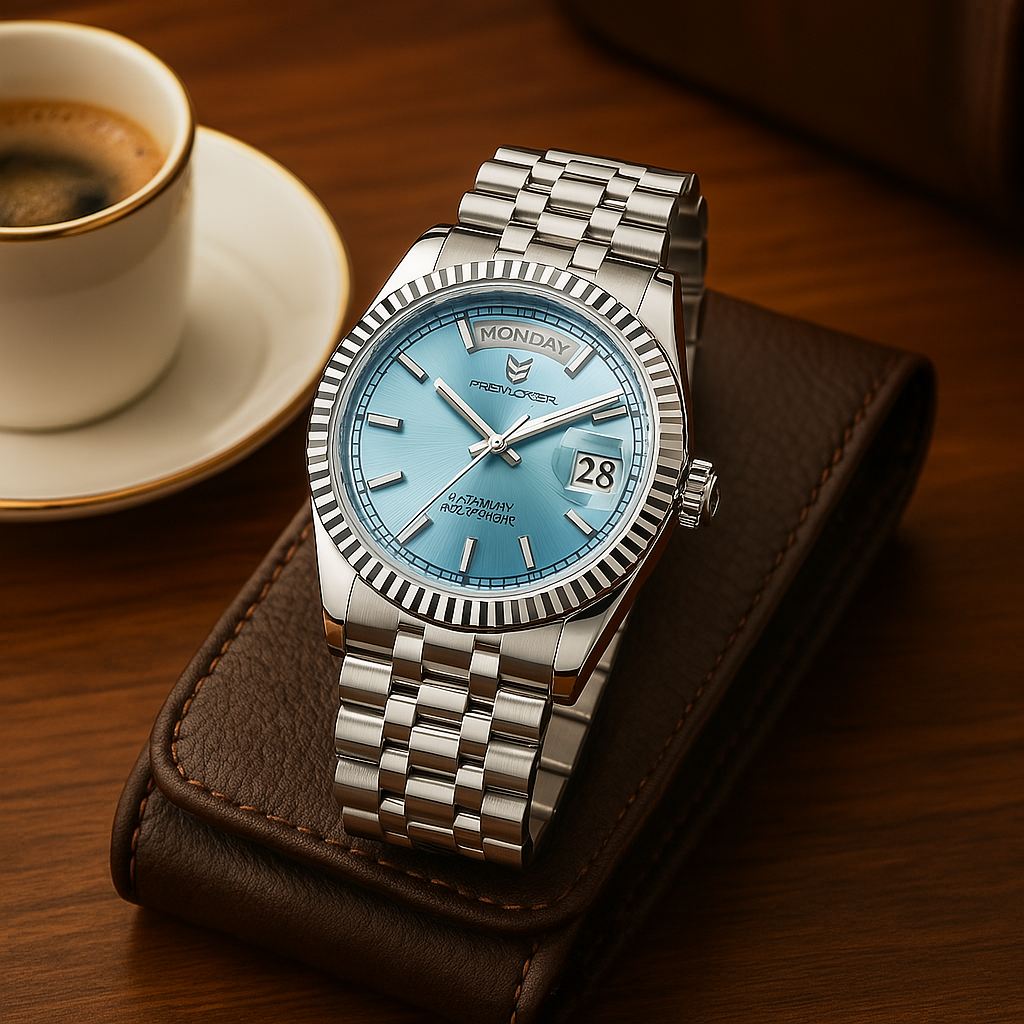 Luksusowy Męski Zegarek Automatyczny – Samonakręcający ze Stali Nierdzewnej z Kalendarzem