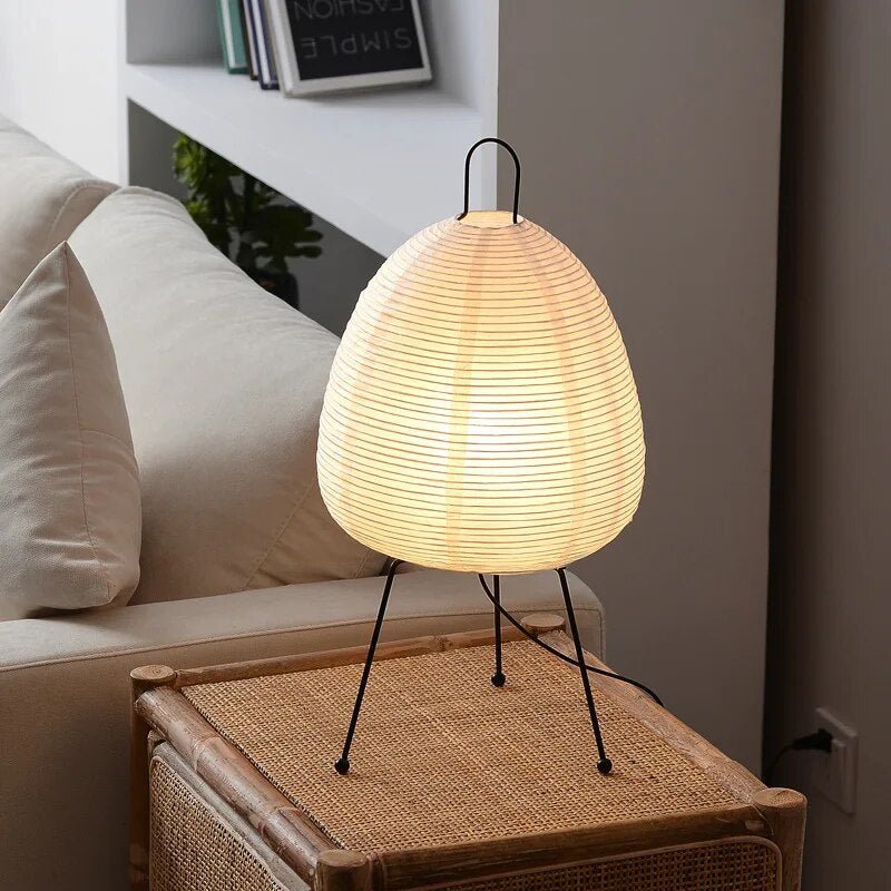 Lampa Stołowa z Papieru Ryżowego do Nastrojowego Oświetlenia