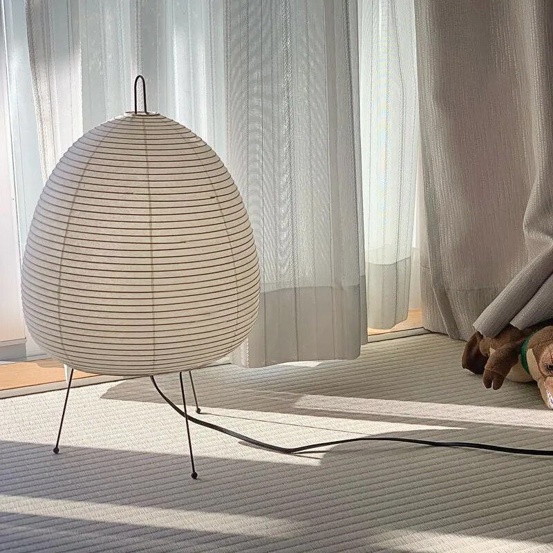 Lampa Stołowa z Papieru Ryżowego do Nastrojowego Oświetlenia
