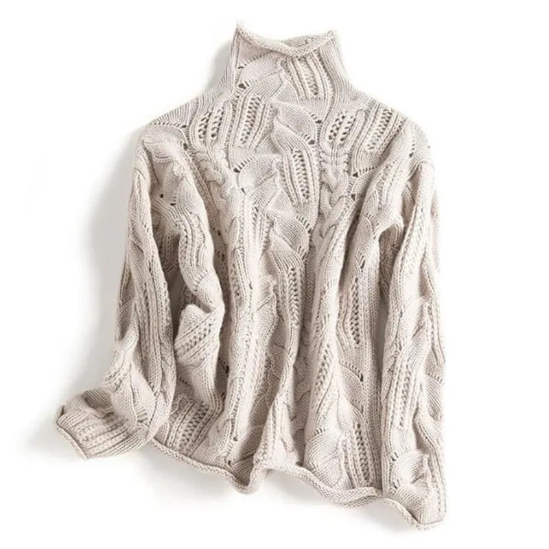 Sweter Damski z Kaszmiru - Premium Drobno Dziany - Ponadczasowa Elegancja