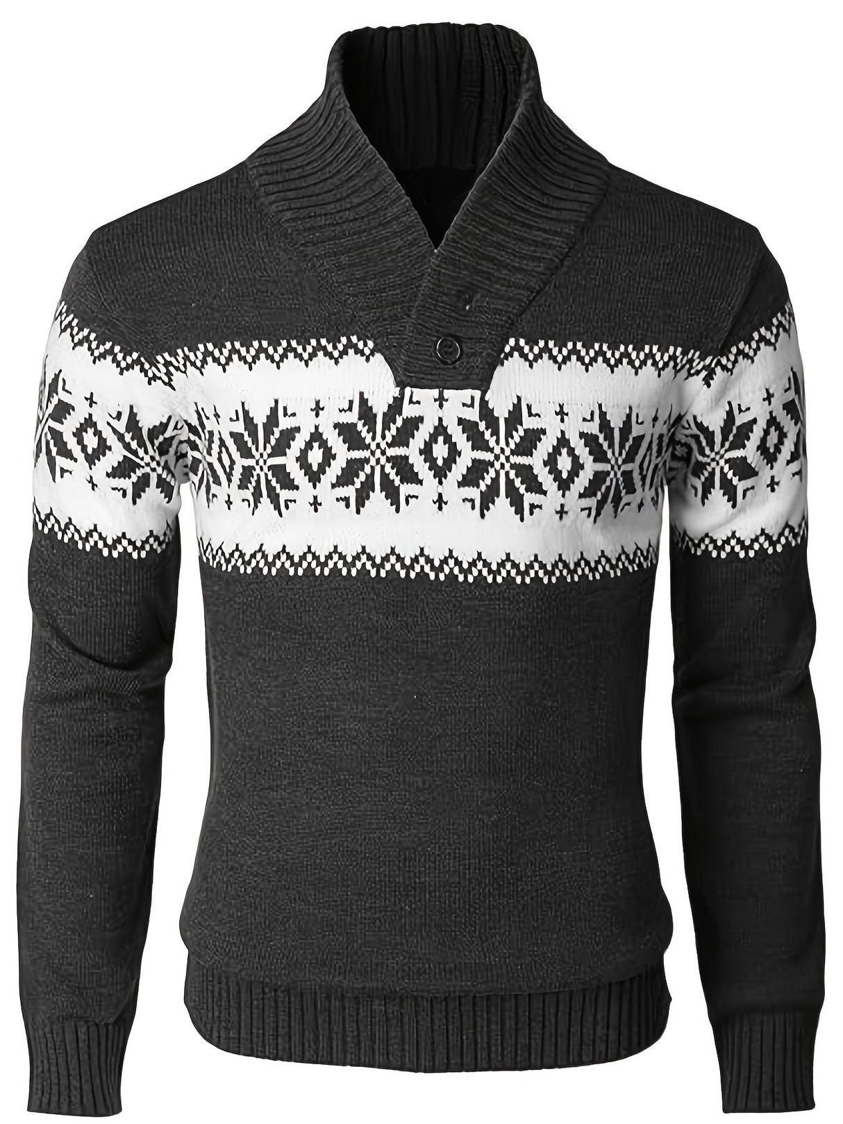 Męski sweter zimowy z norweskim motywem – ciepły sweter na święta i zimę