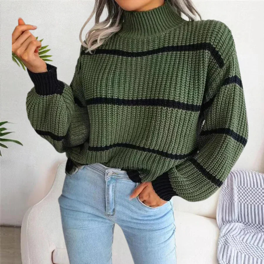 Elegancki Sweter Damski z Czystej Wełny Dziewiczej o Ponadczasowym Kroju