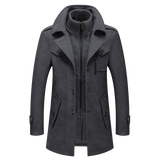 Męska zimowa kurtka – Stylowy płaszcz z podwójnym kołnierzem i zamkiem błyskawicznym