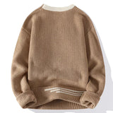 Męski Sweter Dzianinowy – Casual Wygodny Sweter z Paskami