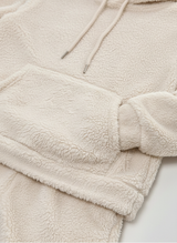 Damski zestaw dresowy z polaru – miękka bluza z kapturem i spodnie na zimę