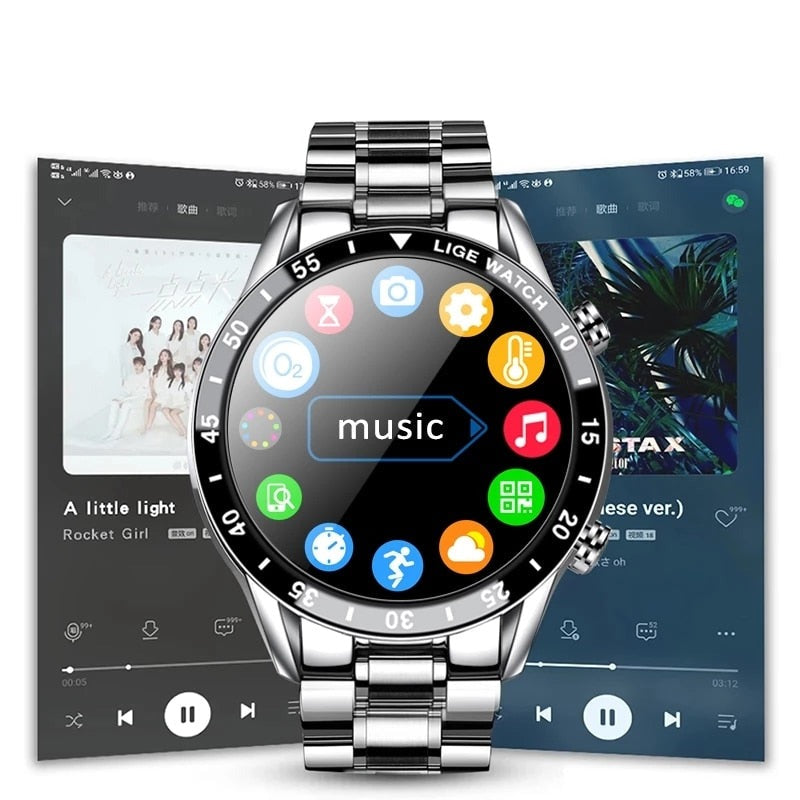 Zegarek inteligentny dla mężczyzn | Multisportowy i monitor aktywności | Połączenia Bluetooth