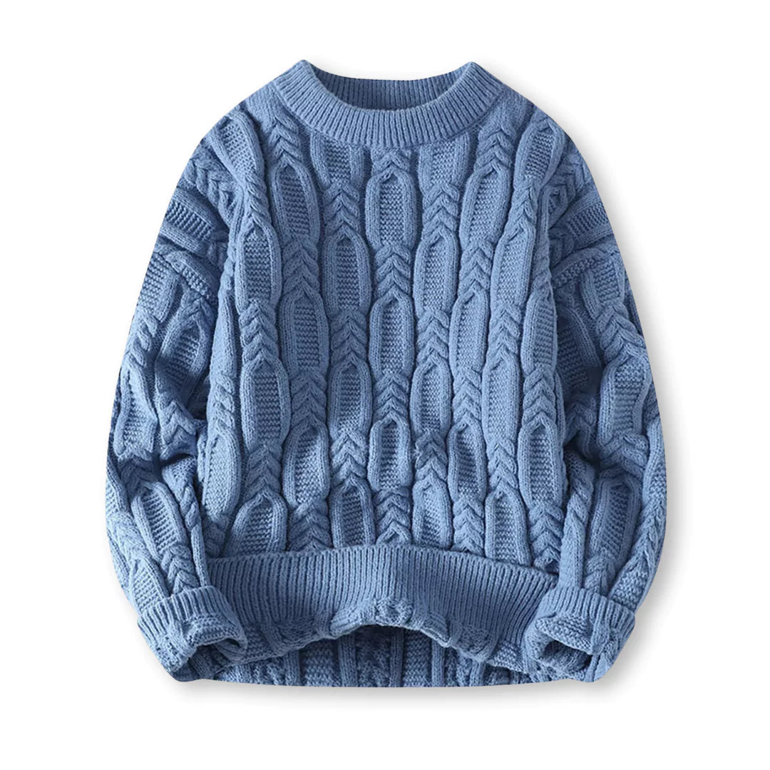 Męski sweter w paski – Nowoczesny dzianinowy sweter z okrągłym dekoltem