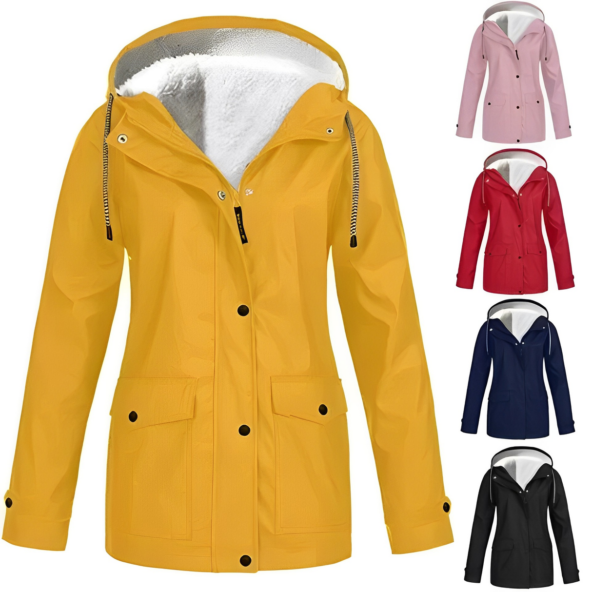 Fleece Podszyta Kurtka Przeciwdeszczowa na Zimową Aurę