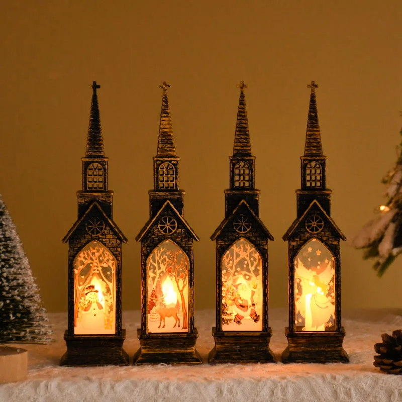 LED Świąteczny Kościół Latarnia – Podświetlana Zimowa Dekoracja