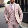 Męski garnitur 3-częściowy Slim Fit – Klasyczny garnitur ślubny z kamizelką