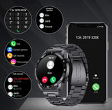 Zegarek inteligentny dla mężczyzn | Multisportowy i monitor aktywności | Połączenia Bluetooth
