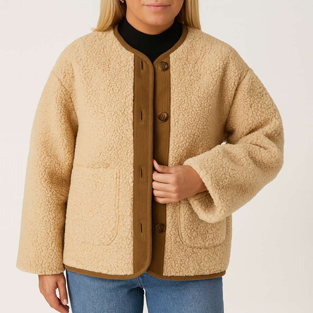 Damska bluza polarowa z zapięciem na guziki jesień zima