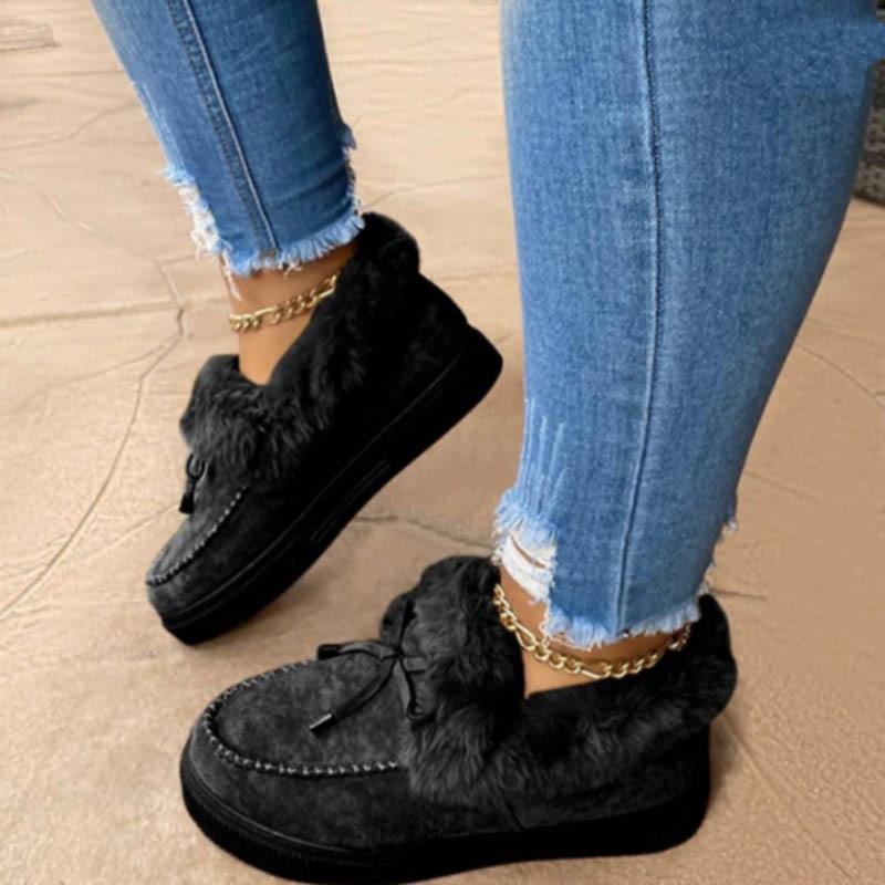 Ciepłe damskie zimowe sneakersy z futerkiem – miękkie buty komfortowe