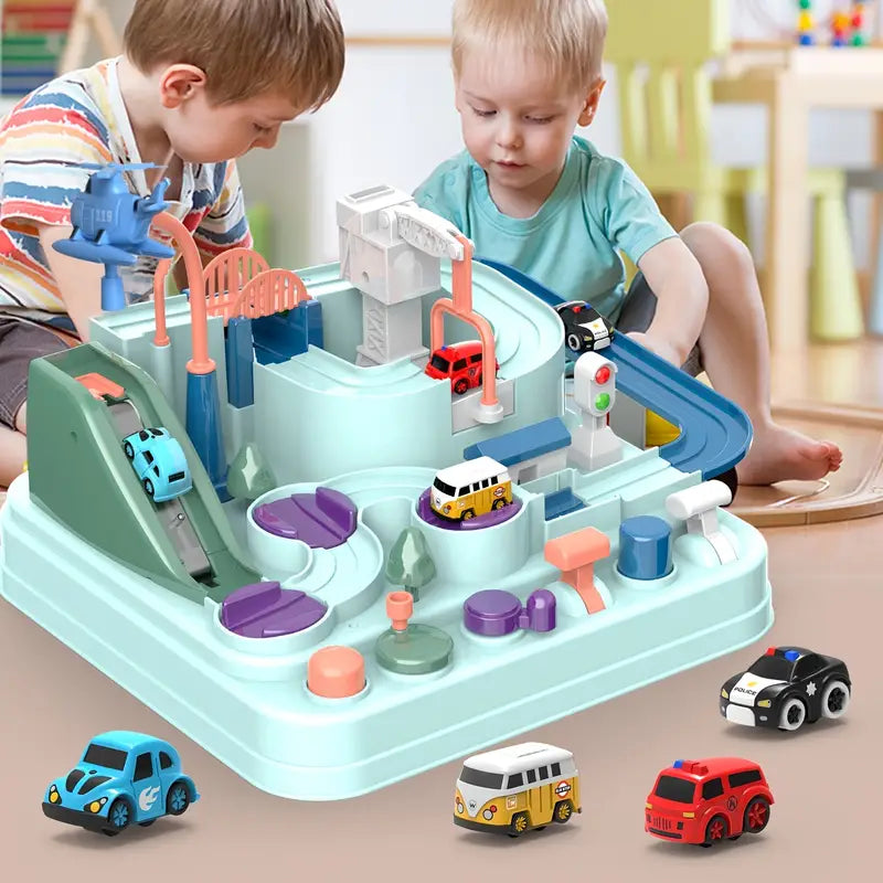 Magnetyczna Tablica Toru Samochodowego – Interaktywny Zestaw Przygód Montessori z Autkami