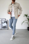 Koszula męska overshirt – wszechstronna shacket z zapięciem na guziki