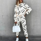 Damski zestaw loungewear – Miękki dwuczęściowy komplet z nadrukiem gwiazd