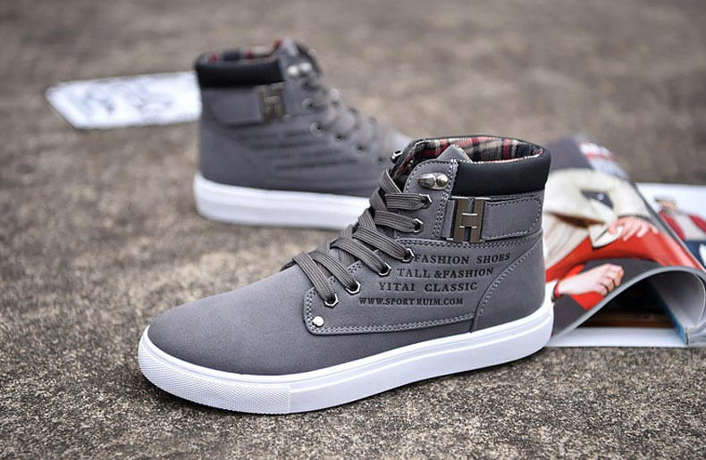 Męskie casualowe buty za kostkę – wygodne stylowe sneakersy