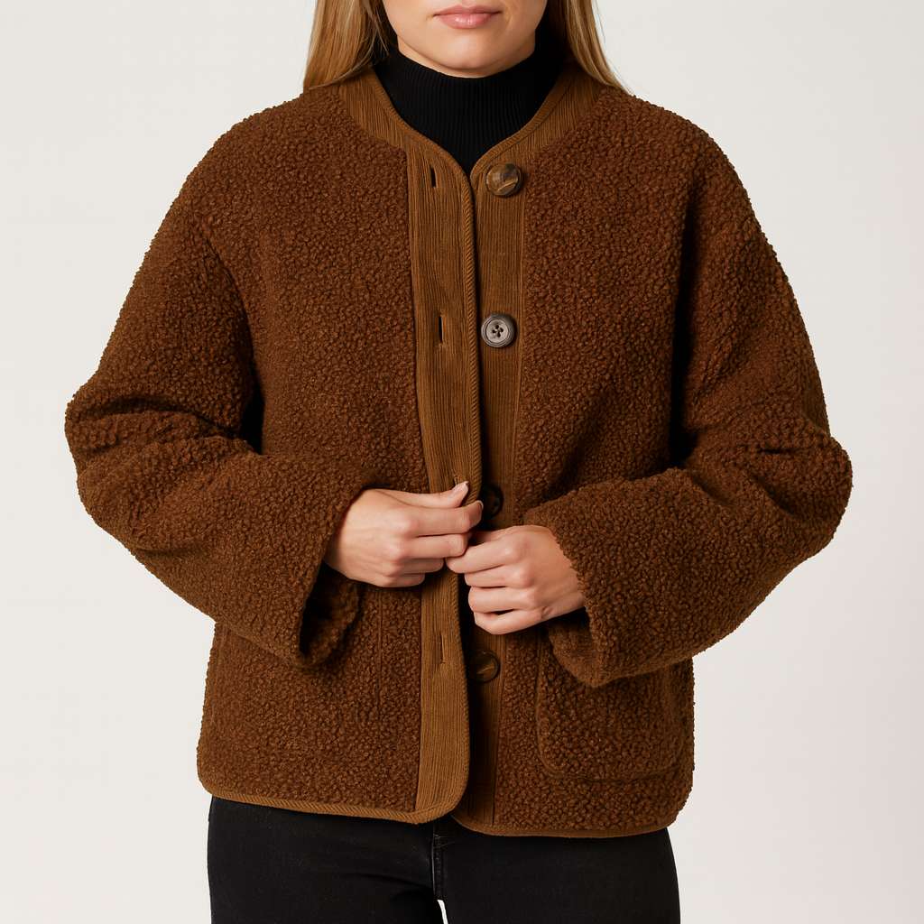 Damska bluza polarowa z zapięciem na guziki jesień zima