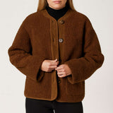 Damska bluza polarowa z zapięciem na guziki jesień zima