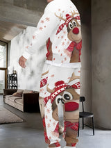 Unisex Świąteczny Dres – Wygodna Bluza z Kapturem i Spodnie Zestaw