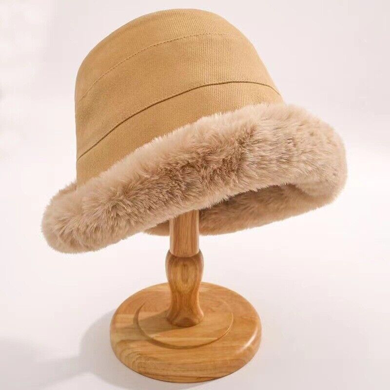 Damski zimowy kapelusz bucket – ciepły kapelusz z miękkim rondem