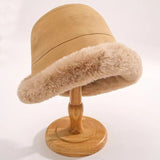 Damski zimowy kapelusz bucket – ciepły kapelusz z miękkim rondem