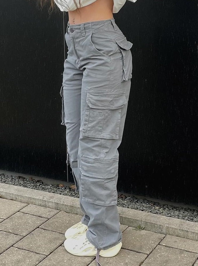 Damskie spodnie cargo – wygodne spodnie streetwear z kieszeniami