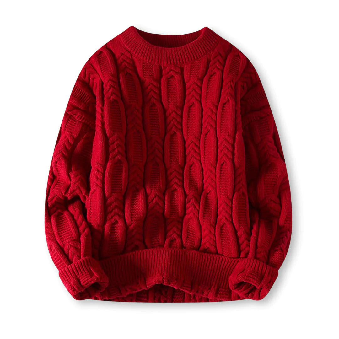 Męski sweter w paski – Nowoczesny dzianinowy sweter z okrągłym dekoltem