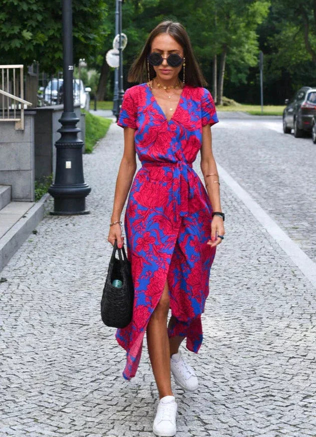 Sukienka Letnia Zwiewna Luźny Krój Elegancka Damska Casual