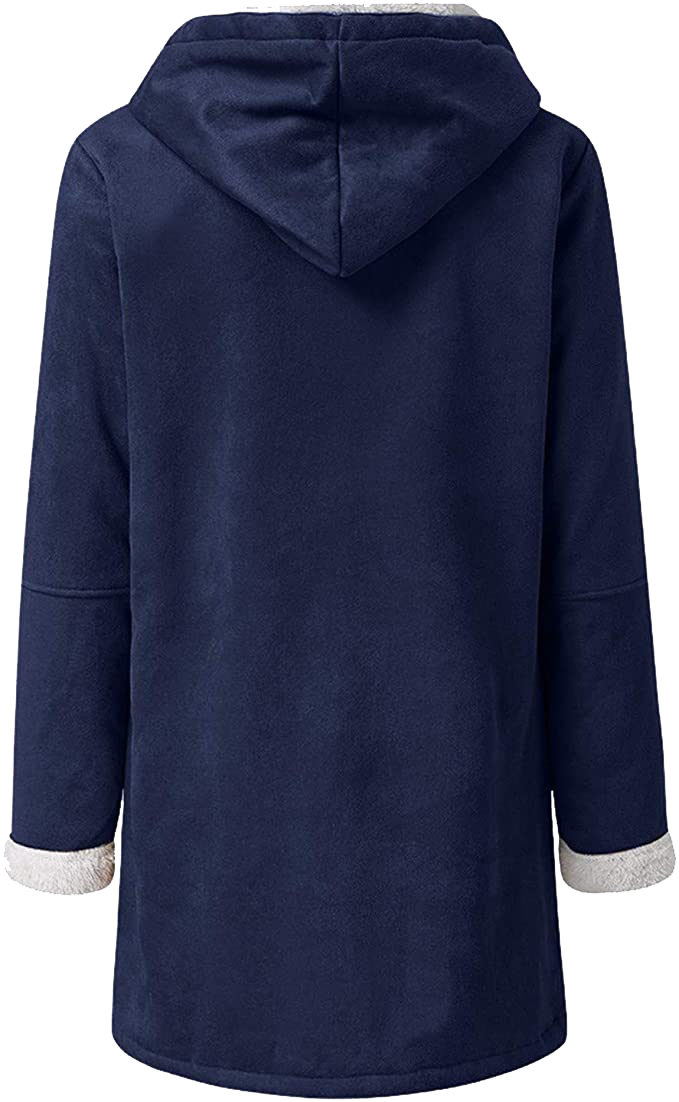 Damska zimowa kurtka – Ciepła kurtka sherpa z kapturem i zapięciem na toggle