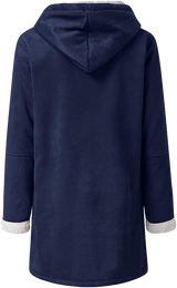 Damska zimowa kurtka – Ciepła kurtka sherpa z kapturem i zapięciem na toggle